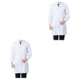 thumbnail image 1 of heritaly White Lab Coat Buttons Down Unisex Short Sleeve School Factory Workwear Work Clothes Men Internship Thick Dustproof Long Sleeve XXL 2Set, 1 of 6
