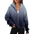 thumbnail image 2 of GXIPO Womens Plus Size Sweatshirt Full Zipper Long Sleeve Coats Thumb Hole Zip Up Hoodie Solid Color Pullover With Pockets Navy XL, 2 of 6