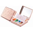 thumbnail image 1 of Portable Metal Travel Medicine Box/Storage Box (8 Compartments, Rose Gold), 1 of 7