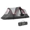 thumbnail image 1 of Outsunny Tente de Camping, Tente pour 6-8 Personnes avec 2 Chambres, Gris Foncé, 1 of 10