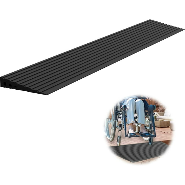 Rise Threshold Ramps for Doorways Lbs Load Capacity .Wide Natural Rubber Power Wheelchair Ramp is Adjustable and Cuttable for Doorways Curb Sweeper Power Scooter