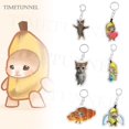thumbnail image 2 of Llavero Colgante De Gato De Plátano Feliz Divertido De Resina Pequeña Cadena De Eslabones Bolsa De Estudiante Accesorios Cordón, 2 of 4