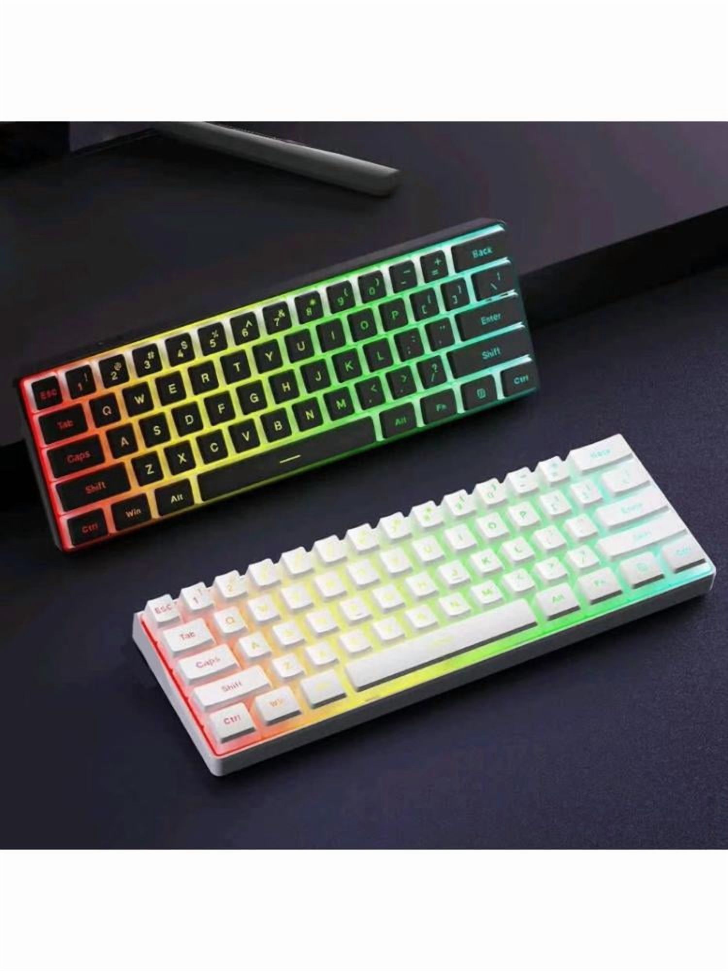 Ergonomic Corded Gaming Keyboard 61 Key LED Backlit Waterproof Keyboard for PC Computer Gaming Office Accessories
