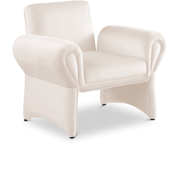 Meridian Furniture Fleurette Cream Velvet Accent Chair