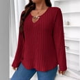 thumbnail image 4 of Sweaters for Women 2025 Fall Winter Plus Size V-Neck Long Sleeve Ribbed Knit Jumper Tops Womens Pullover Sweaters, 4 of 6