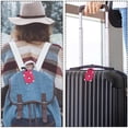 thumbnail image 5 of Square 2Pack PU Leather Doodle Geisha Cruise Luggage Tag with Privacy Cover and Name ID Tag for Travel Handbags Backpacks Luggage Tags, 5 of 6