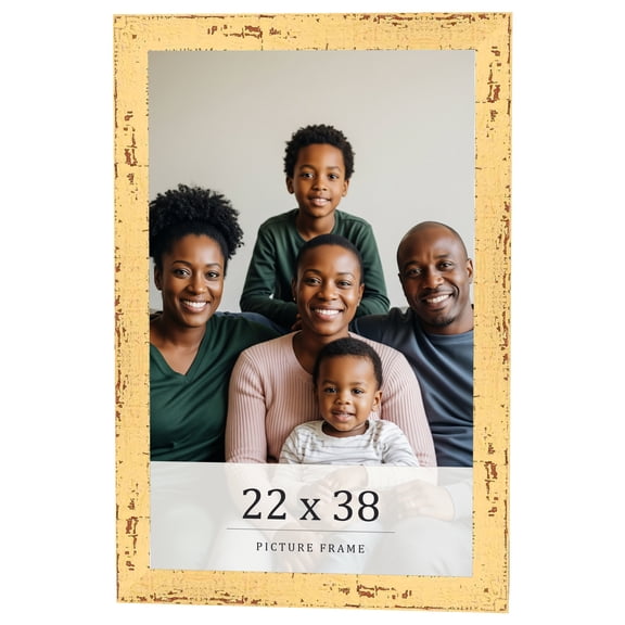 22x38 Frame Yellow Real Wood Picture Frame Width 1.25 inches | Interior Frame Depth 0.5 inches |