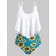 thumbnail image 1 of Conjunto Tankini de superposición de contraste de girasol talla grande Rosegal Tankinis, 1 of 5