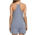 thumbnail image 5 of cfhntfmh Pajama Sets for Women Spaghetti Strap Scoop Neck Sleeveless Sleepwear Camisole Loose Shorts 2 Piece Pjs Sets, 5 of 7