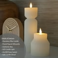 thumbnail image 2 of Home Decor Collection LED Flameless 9.45" Fluted Figural Ivory Wax Tabletop Candle, 2 of 12