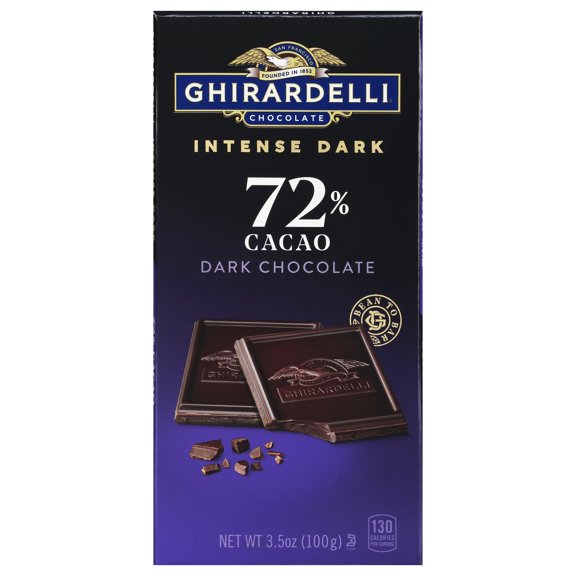 GHIRARDELLI Intense Dark Chocolate Bar, 72% Cacao, 3.5 Oz Bar