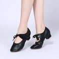 thumbnail image 5 of Zapatos de baile latino para mujer, zapatillas de baile de salón con tacón cuadrado, suela suave, talla 34-42, 5 of 5