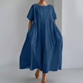 thumbnail image 2 of CIENVNSTG Maxi Dress for Women Solided Color Long Breathable Summer Dress Lightweight Eye-Catching Beach Dress, 2 of 6