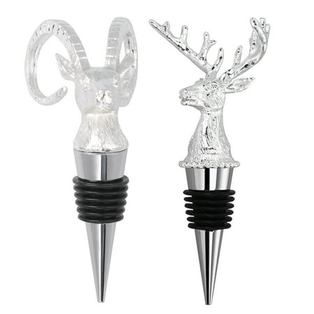 

NUOLUX 2pcs Novel Alloy Wine Red Stoppers Decorative Wine Stoppers Wine Corks (Silver)