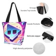 thumbnail image 3 of Lsque Geometry Dash Pattern Beach Tote,Shoulder Handbag,Spacious Tote Bag,Lightweight Travel Bag,Versatile Shopping Bag, 3 of 6