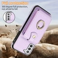 thumbnail image 7 of REQO Phone Case for Samsung Galaxy S21 5G 6.2 inch Wallet Cell Cover with Tempered Glass Screen Protector and Crossbody Strap Ring Stand RFID Credit Card Holder S 21 21S G5 Women Girls Purple, 7 of 7