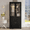 Black with Glass Door, variant on Richya Wooden Freestanding Wardrobe Closet Cabinet with 3 Drawers,Modern Wood Closet Storage Cabinet for Bedroom