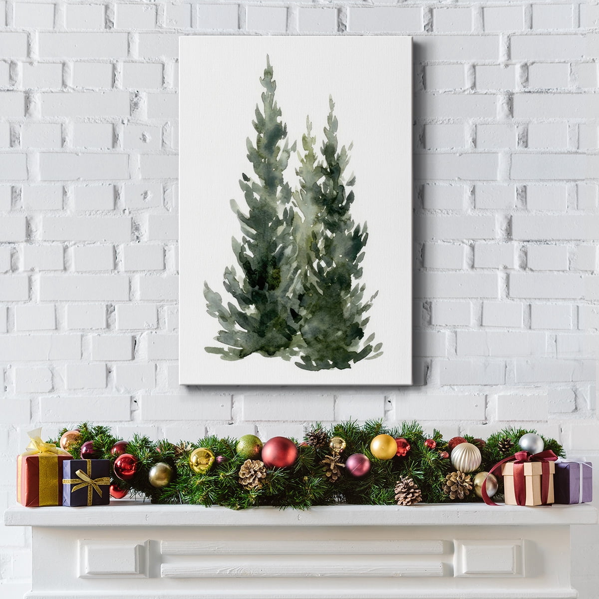 Simple Evergreens I- Gallery Wrapped Canvas
