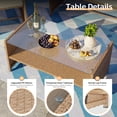 thumbnail image 5 of ELPOSUN Patio Furniture 4 Pieces Outdoor Wicker Rattan Chair Balcony Conversation Sets Porch Furniture Sectional Loveseat w Cushions and Table for Backyard Pool Garden (Beige), 5 of 8
