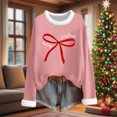 thumbnail image 2 of Enjoytime Fall Tops for Women 2025 Christmas Printed Round Neck Long Sleeve Shirts Casual Soft Warm Winter Plus Size Blouse Pink L, 2 of 6