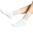 thumbnail image 2 of Guardurnaity Medias de gasa florales de encaje Retro para mujer, calcetines elásticos transparentes YY Ropa, zapatos y accesorios Miscelánea blanco, 2 of 5