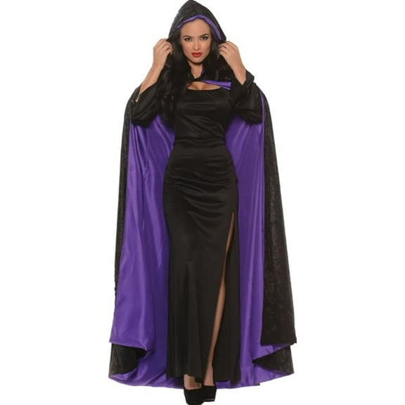 Underwraps UR28657 Adult Hooded Velvet Cape, Purple
