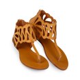 thumbnail image 4 of Bumper BB05 Women Leatherette Thong Cutout Gladiator Flat Sandal, 4 of 5