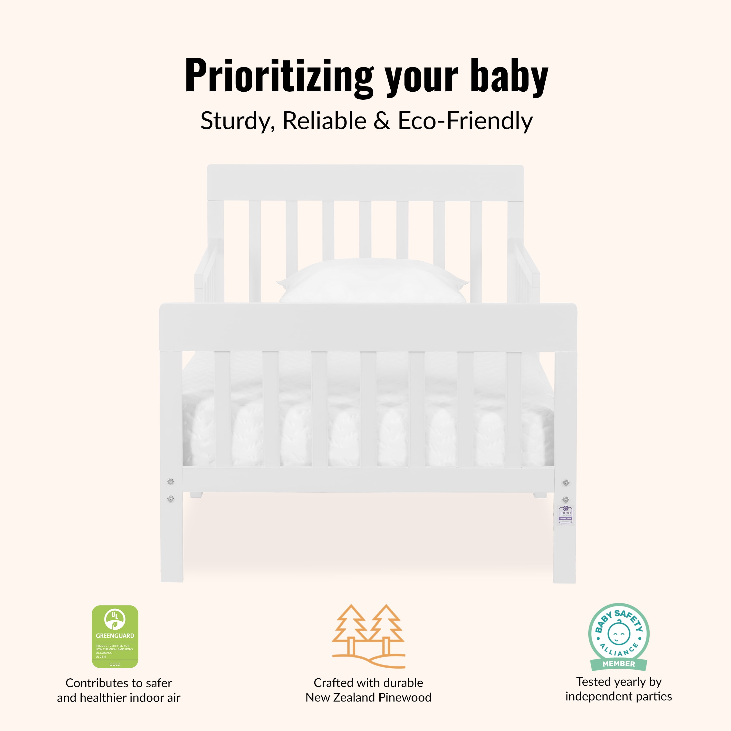 Dream On Me Finn Toddler Bed, Safe & Sturdy