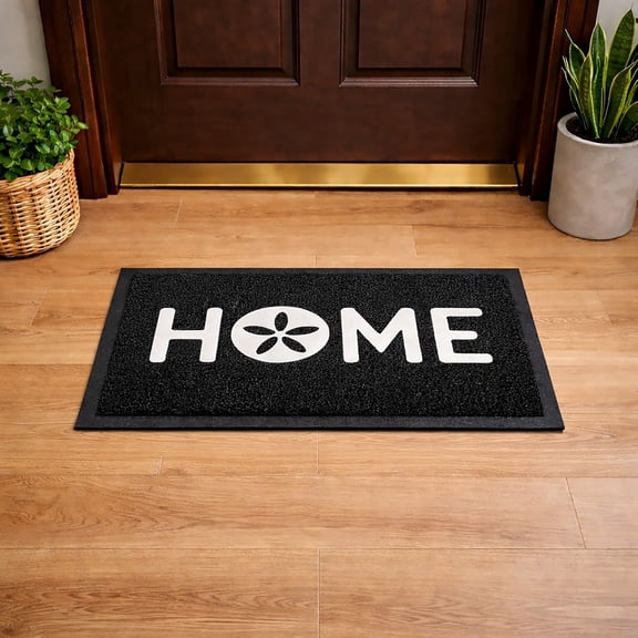 Evideco Black PVC Door Mat - Weather Resistant - Outdoor - Front Door Mat for Entryway, Porch, Patio