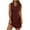 Burgundy, variant on Women's Summer Dress V Neck Solid Color Loose Sleeveless V-Neck Dress Olive Green
