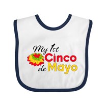 Inktastic My First Cinco de Mayo with colorful flower Boys or Girls Baby Bib