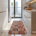 thumbnail image 4 of Red Boho Ethnic Floral Patchwork Pattern Kitchen Rug Mat,Kitchen Runner Rugs Non Skid Washable,Decorative Kitchen Floor Mats for Kitchen,Sink,Laundry,17"x47.2", 4 of 7