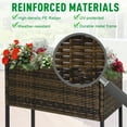 thumbnail image 6 of GVN Planter Garden Boxes Outdoor,Raised Garden Bed with Rattan Wicker Look for Herbs, Vegetables, Flowers, Brown, 6 of 13