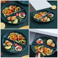 thumbnail image 6 of Tineasur Divided Plate Quantitative Food Plate Dark Green Plastic Waterproof for Food Serving 1Pcs, 6 of 8