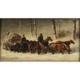 thumbnail image 2 of Alfred Steinacker 18x12 Gold Ornate Wood Frame and Double Matted Museum Art Print Titled - Tensing Out the Pony Sleigh, 2 of 4