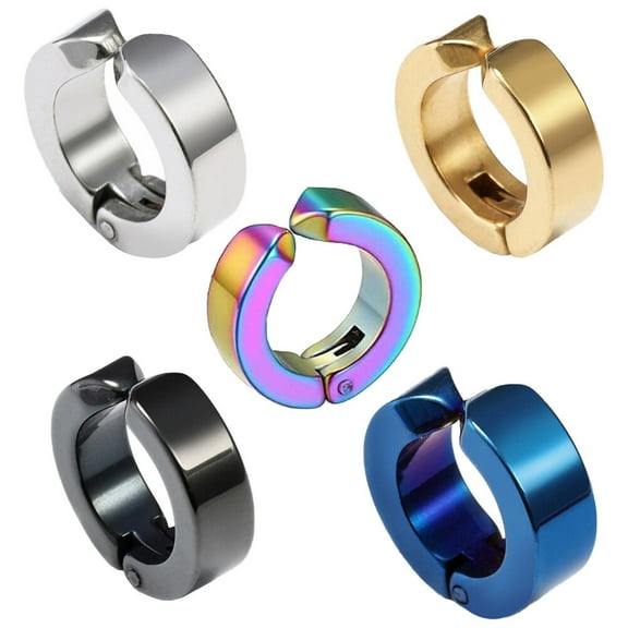 LOLIPPYY 5pcs Punk Clip Earrings for Non Pierced Ears Men's Ear Jewelry Lightweight and Comfortable