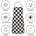 thumbnail image 6 of Pofeuu Black and White Checkerboard Print Aprons with Pockets, Cute Aprons for Kitchen, Cooking, Server, Barber, Chef Apron, 6 of 7