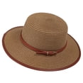 thumbnail image 2 of Noric Women Summer Sun Hat Vintage Flat Top Wide Brim Straw Hat with Belt Buckle UV Protection, 2 of 5