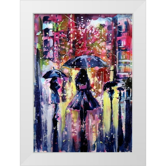 Kovacs, Anna Brigite 11x14 White Modern Wood Framed Museum Art Print Titled - Snowfall in the Evening