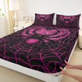 thumbnail image 3 of Feelyou Black Pink Spider Full Size Sheets, Romantic Love Heart Bed Sheets, Dreamy Couple Anniversary Sheet Sets, Microfiber Bedroom Decor, 4 Pieces, 3 of 7