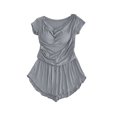 thumbnail image 4 of FRSASU Women's Pajamas 2 Piece Pjs Cozy Short Sleeve Sleepwear Set Summer Pajamas Set Flowy Casual Loose Lounge Sets Gray, 4 of 6