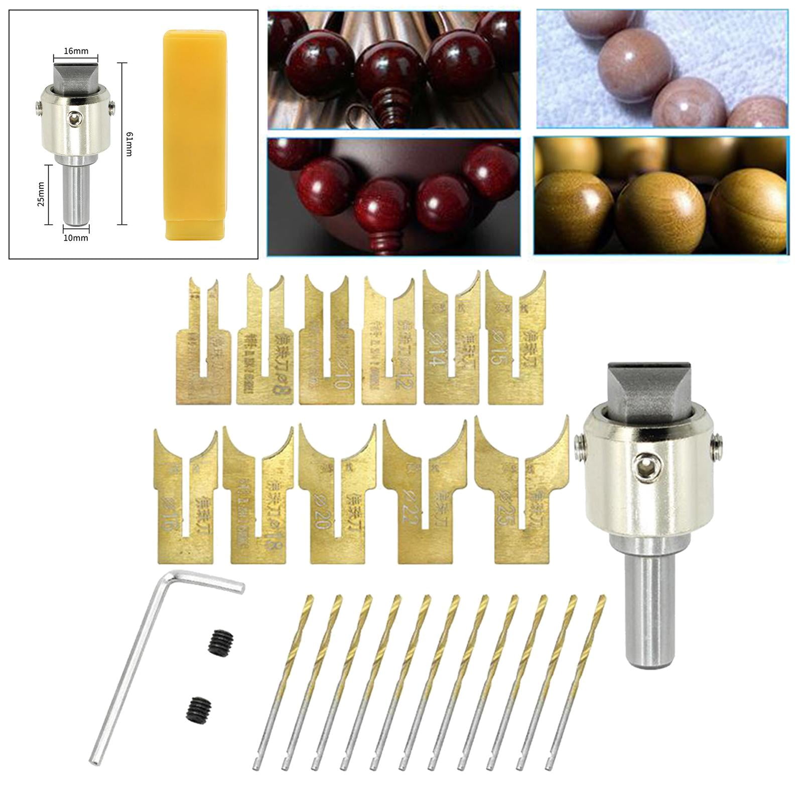 Zxpjkyu Wooden Bead Maker Beads Drill Bit Milling Cutter Set Kit Tool For DIY Handcrafts 6-25 Set