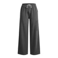 thumbnail image 5 of Ayolanni Women Wide Leg Sweatpants Dark Gray Baggy Low Rise Sweatpants Long Athletic Drawstring Pants with Pockets, 5 of 8