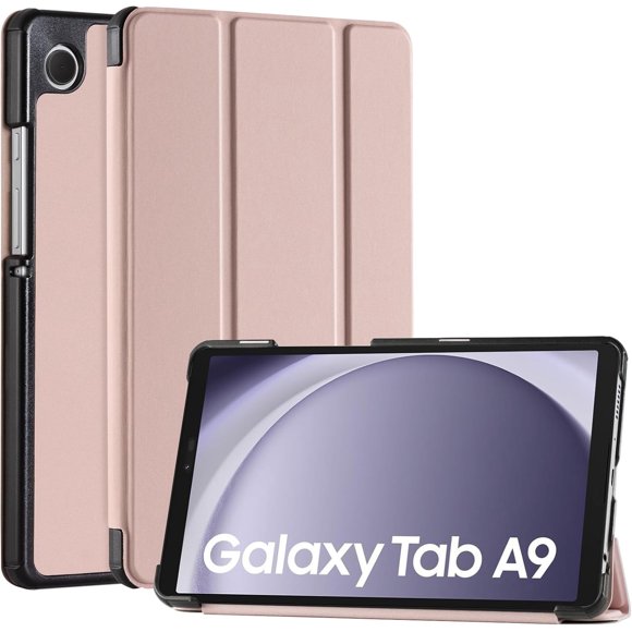 KOMI Case for Samsung Galaxy Tab A9 8.7 Inch 2023, Slim Stand Hard Back Shell Protective Smart Cover for Samsung Galaxy Tab A9 Tablet, Rose Gold