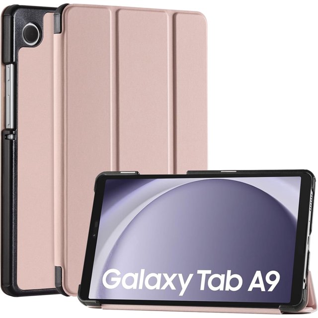 KOMI Case for Samsung Galaxy Tab A9 8.7 Inch 2023, Slim Stand Hard Back Shell Protective Smart Cover for Samsung Galaxy Tab A9 Tablet, Rose Gold