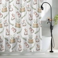 thumbnail image 2 of Cute Rabbits Shower Curtain Set, Waterproof Shower Curtains for Bathroom, Spring Eucalyptus Leaves Farmhouse Washable Fabric Cloth Bath Curtain for Bathtub Decoration with Hooks 72x78 Inches, 2 of 9