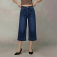 thumbnail image 7 of ZGRBOU Women's Wide Leg Capri Jeans High Waist Straight Stretchy Jeans Summer Casual Denim Capris Pants with Pockets, 7 of 7