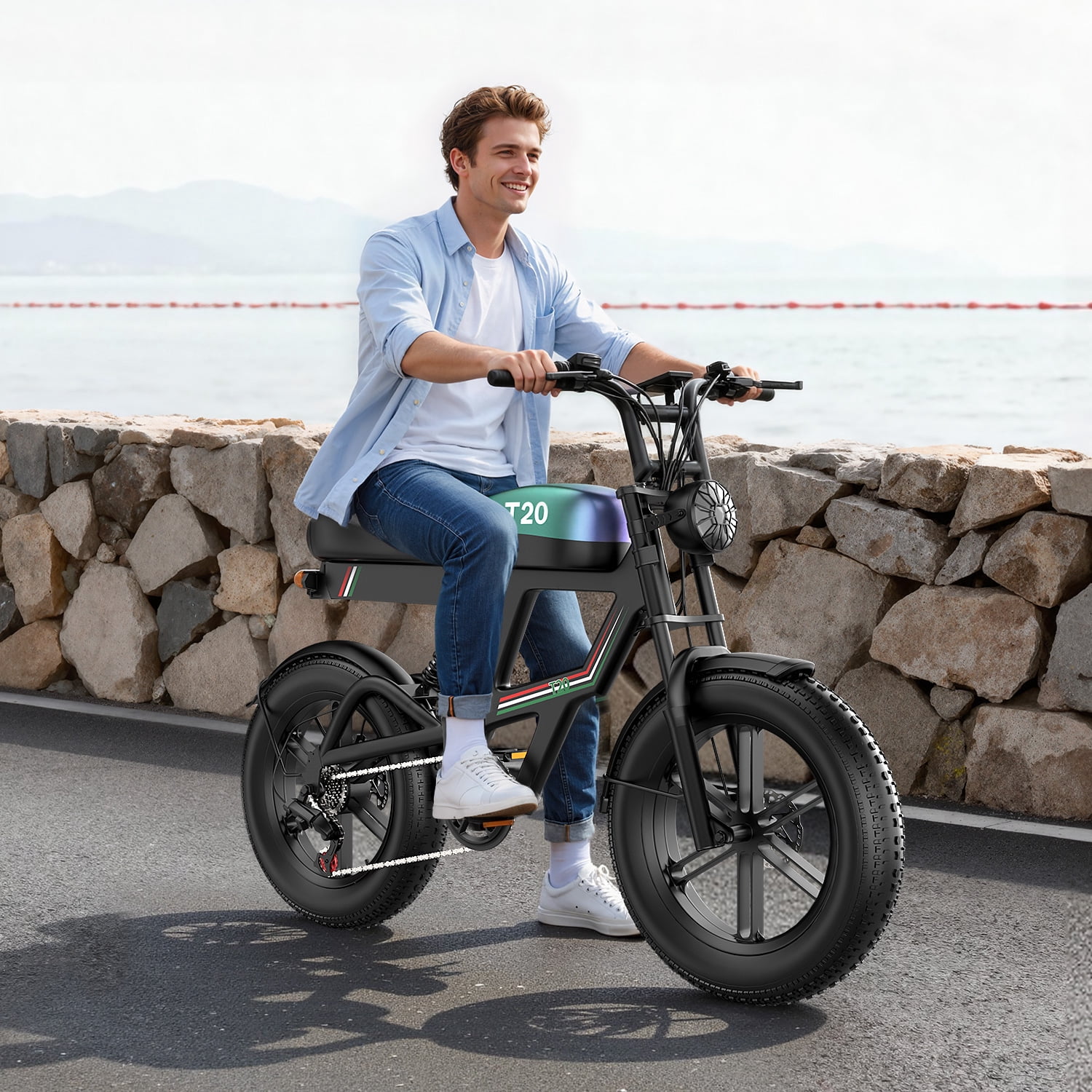 ASKGO Electric Dirt Bike for Adults, 1800W Peak Motor, 30MPH & 100 Miles, 960WH Removable Battery, NFC & Password Unlock, Hydraulic Brakes, 20" Fat Tire All-Terrain Ebike, 7 Speed Electric Bicycle