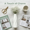 thumbnail image 3 of REGALWOVEN Clear Plastic Bud Vase, Unbreakable Modern Decorative Vase for Home Decor Creamy White 2.8"L x 2.8"W x 8.3"H, 3 of 5