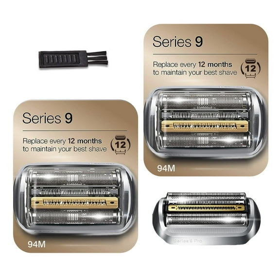 2-Pack 94M Replacement Heads for Braun Series 9, Compatible with Braun Shaver Models S9 9290cc, 9291cc, 9370cc, 9376cc, 9293s, 9260s, 9295cc,Silver